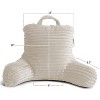 Nestl Cut Plush Striped Reading Pillow for Adults, Kids & Teens, Shredded Memory Foam Bed Rest Pillow with Arms - 3 of 4