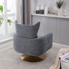 Swivel Accent Chair, Upholstered 360°Barrel Chair, Comfy Sofa Reading Chair, Single Armchair with Pillow for Living Room Bedroom Office Nursery - 3 of 4