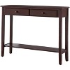 Kings Brand Furniture - Sawyer Wood Console Entryway Table with 2 Drawers, Walnut - 3 of 4
