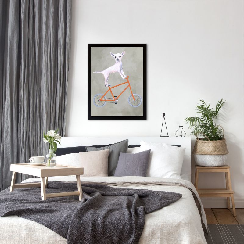 Americanflat Animal Modern Chihuahua On Bicycle By Coco De Paris Black Frame Wall Art, 5 of 7