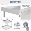 Stainless Steel Table,Prep Table w/ Non-Removable Backsplash&4 Wheels for Kitchens&Restaurants,30 * 30 * 30Inch - 3 of 4