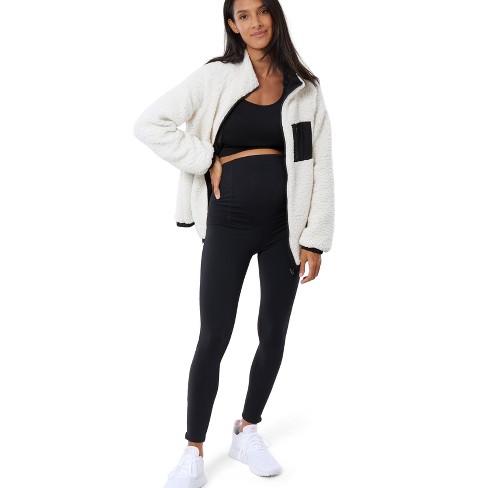 Over The Belly Maternity Fleece Lined Leggings - Isabel Maternity By Ingrid  & Isabel™️ Black : Target