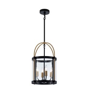 Artcraft Lighting Aurelia 4 - Light Pendant in  Black/Brushed Brass - 1 of 4