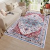 6x9 Vintage Geometric Rug for Living Room,Bedroom,Dining Low Pile Non-Slip Washable Indoor Mat Kitchen Entryway Bathroom - 2 of 4