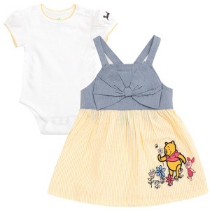 Disney Baby Girls Bodysuit and Square Neck Dress Outfit Set Newborn to Infant - 1 of 4