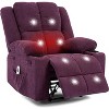 Oversized Massage Recliner Chair, Single Sofa, Side Pocket,2 Cup Holders, Ergonomic Overstuffed Breathable Fabric Reclining Chair, for Living Room - 2 of 4