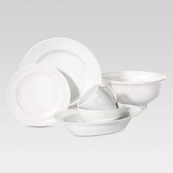 Round Beaded White Porcelain Dinnerware Collection - Threshold™