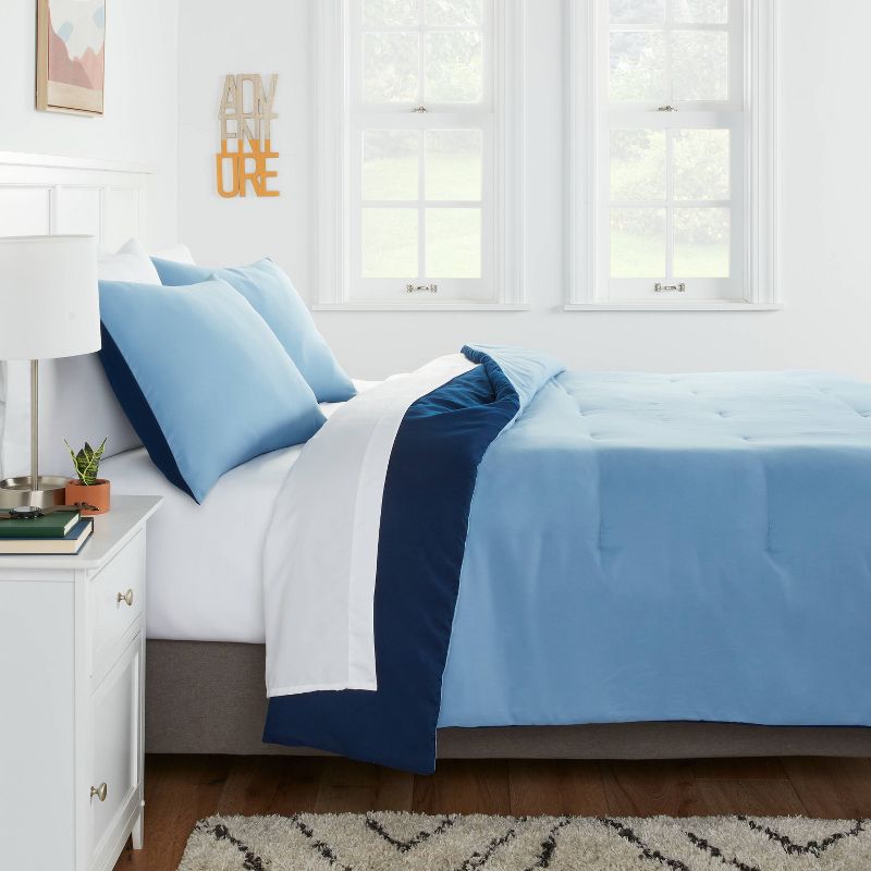 Solid Microfiber Reversible Comforter & Sheets Set - Room Essentials™, 2 of 10