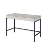 Vynxaria Rectangular Writing Desk - 2 Drawers, USB Power Dock, Natural & Black Finish, 40"L Knee Space, 25" Under-Top Clearance - 3 of 4