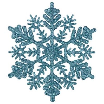 Northlight Set Of 2 Shiny Stone Blue Glitter Snowflakes Glass Christmas  Ball Ornaments 4 : Target