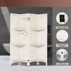 Sevobal Partitions And Room Dividers Room Divider With Shelves, 4 Panel Room Dividers And Folding Privacy Screens, White, 64"*3.12"*66.93" - 3 of 4