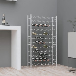 vidaXL Rack for 72 Bottles White Metal - 1 of 4