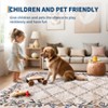 Modern Washable Area Rug for Living Room, Floral Pattern Floor Mat with Non Slip Backing, Low Pile Stain Resistant Lightweight Carpe - 4 of 4