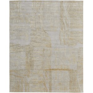 Yellow and Ivory Abstract Hand Woven Area Rug - 1 of 4