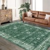 Area Rug Washable Printed Vintage Floral Non Slip Low Pile Rugs Soft Rubber Backed Indoor Bedroom Rugs for Laundry Room - 2 of 4