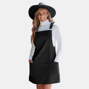 Women's Corduroy Front Pocket Overalls Mini Dress - Cupshe - 1 of 4