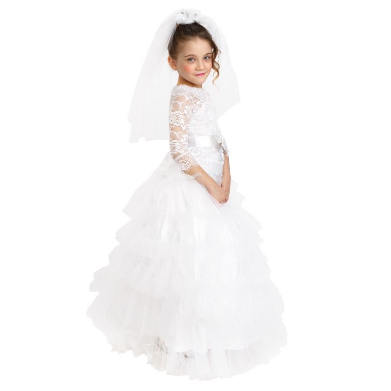 Dress Up America Bridal Gown Costume for Toddler Girls - Bride Dress Up Set, 4 of 6