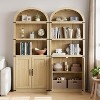 Bookcase 5 Shelf Arched Bookshelf 71.65in Tall Bookcase Farmhouse Display Storage Rack Wooden Bookshelves for Home Office, Living Room - 3 of 4