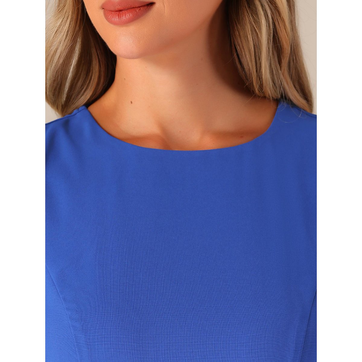 Женские платья INSPIRE CHIC Women's Lantern Long Sleeves Midi Autumn Winter Party Gown Dress X-Small Royal Blue — фото 5
