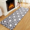 Modern Soft Fluffy Living Room Rugs with Geometric Pattern, Plush Non Slip Non Shedding Throw Carpet for Nursery Bedroom Payroom - 2 of 4