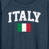 Women's - Instant Message - Italy Flag Lightweight French Terry Wide Neck Long Sleeve Graphic Shirt - 2 of 4