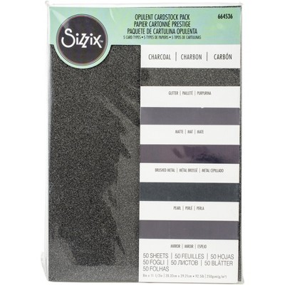 Sizzix Surfacez Opulent Cardstock Pack 8"X11.5" 50/Pkg-Charcoal