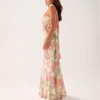 Clotth Women's Floral Off-Shoulder Bodycon Dress - Summer Slim Fit, Long Mesh Layer with Scarf for Weddings and Cocktail Parties - 2 of 4