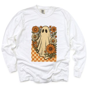 Checkered Ghost Floral Vintage - Garment Dyed Long Sleeve - 1 of 3