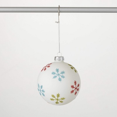 4"H Sullivans Christmas Retro Ball Snowflake Ornament  Multicolor