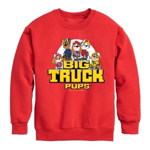 Boys' - Paw Patrol - Big Truck Pups Graphic Long Sleeve Fleece Sweatshirt - 1 of 4