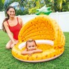 Intex 58414EP 40 Inch Pineapple Design Outdoor 1 to 3 Years Old Baby Toddler Inflatable Swimming Pool with Soft Floor Bottom and Built In Sunshade - image 2 of 3