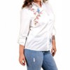 Women's Poplin Long Sleeve Embroidered Button Front Shirt - PAPARAZZI - 2 of 3