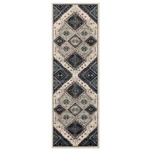 Bohemian Rustic Traditional Geometric Indoor Runner Area Rug by Blue Nile Mills - 1 of 4