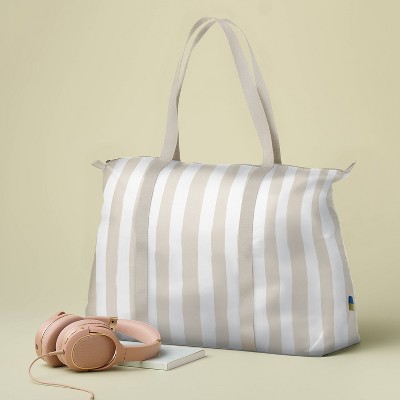 Open Story 14" Americana Packable Tote Bag - Open Story™ Cream Stripe — фото 5