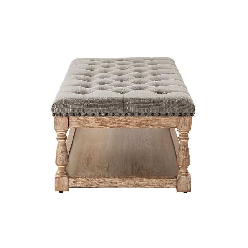Conelius Traditional upholstered storage Cocktail ottoman with Button-Tufted Design| ARTFUL LIVING DESIGN, 5 of 12
