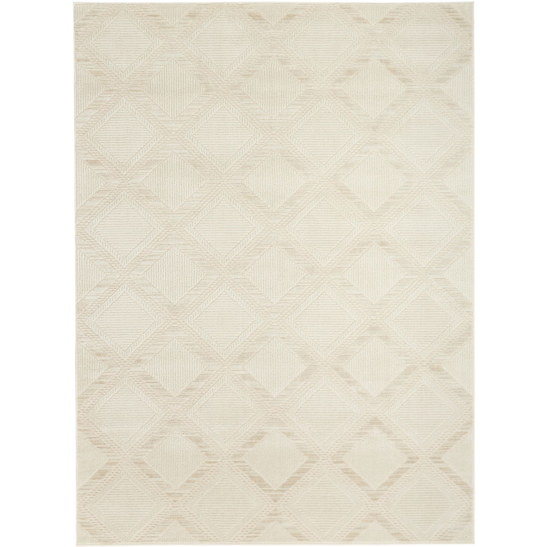 Nourison Serenity Home Diamond Indoor Area Rug Ivory 6' x 9'
