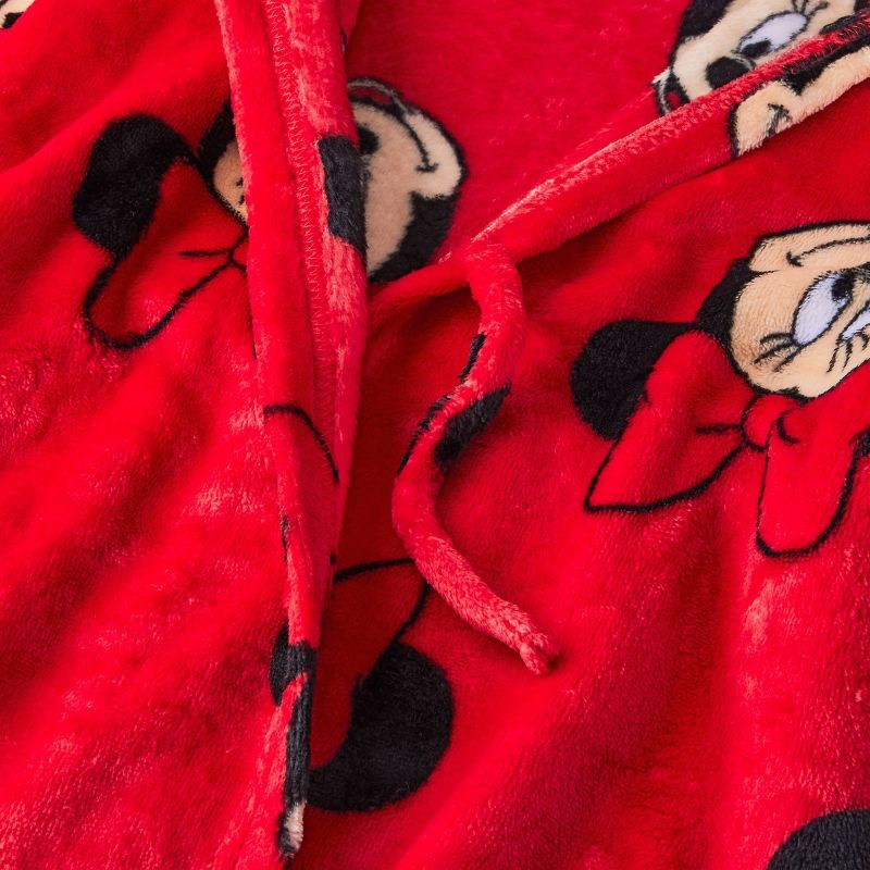 Toddler Girls&#39; Minnie Mouse Cosplay Hooded Robe - Red, 4 of 5
