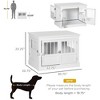 Angel Sar Wooden Dog Crate End Table with Triple Doors, White Pet Kennel Furniture with Steel Tubes for Small Dogs Under 22lbs - 3 of 4