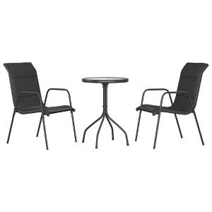 vidaXL Garden Dining Set Black and Anthracite - 1 of 4