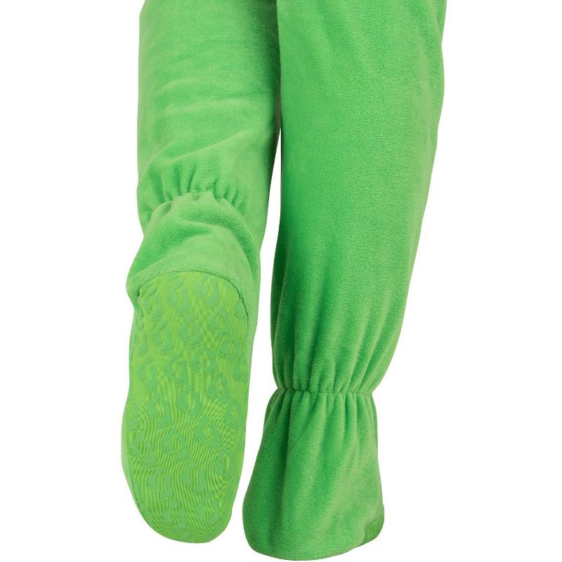 Footed Pajamas - Emerald Green Infant Hoodie Fleece Onesie, 3 of 4