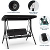 3-Seater Outdoor Porch Swing Chair with Adjustable Canopy, Heavy-Duty Steel Frame, 600 Lb Capacity, Weatherproof Cushions - 3 of 4