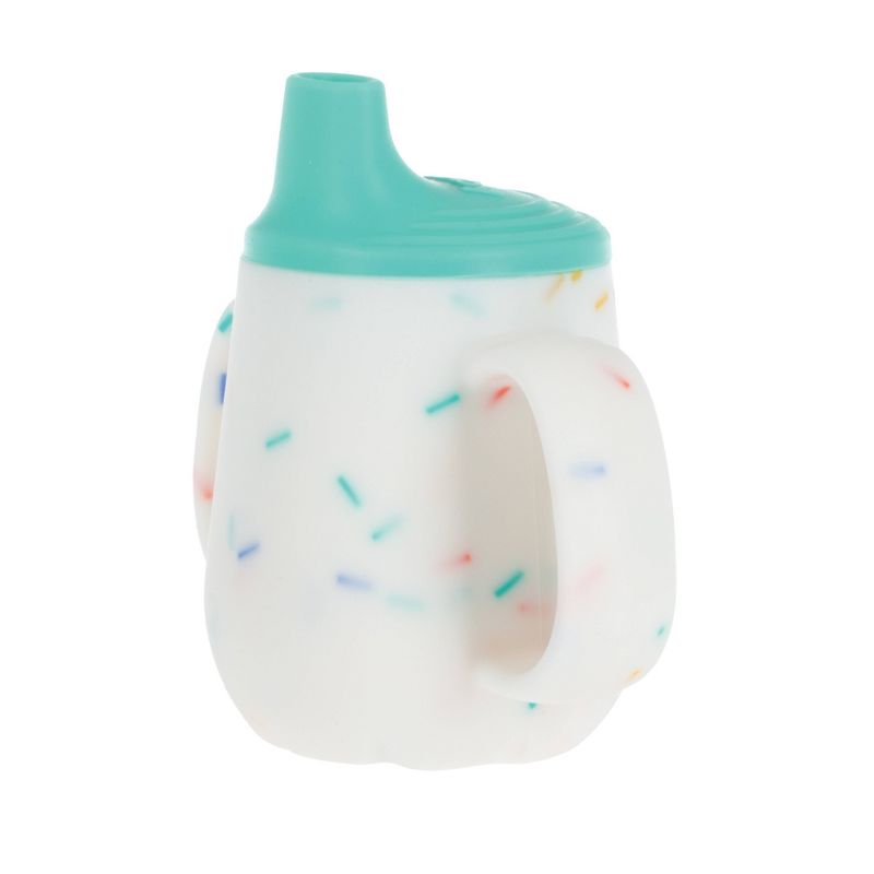 Nuby 2oz 2 Handle Silicone Sippy Cup with Spout Lid - Confetti Neutral, 3 of 8