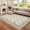 Modern Washable Area Rug, Floral Foldable Area Rug with Non Slip Backing, Low Pile Stain Resistant Soft Carpet for Bedroom Dining Room - 2 of 4