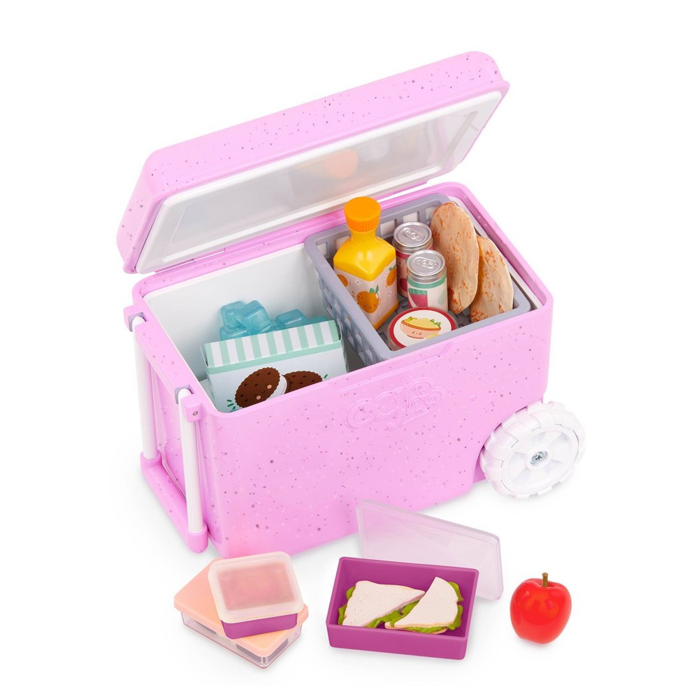 Photos - Doll Accessories Our Generation Dolls Our Generation Rolling Camping Cooler & Play Food Accessory Set for 18'' Dolls 