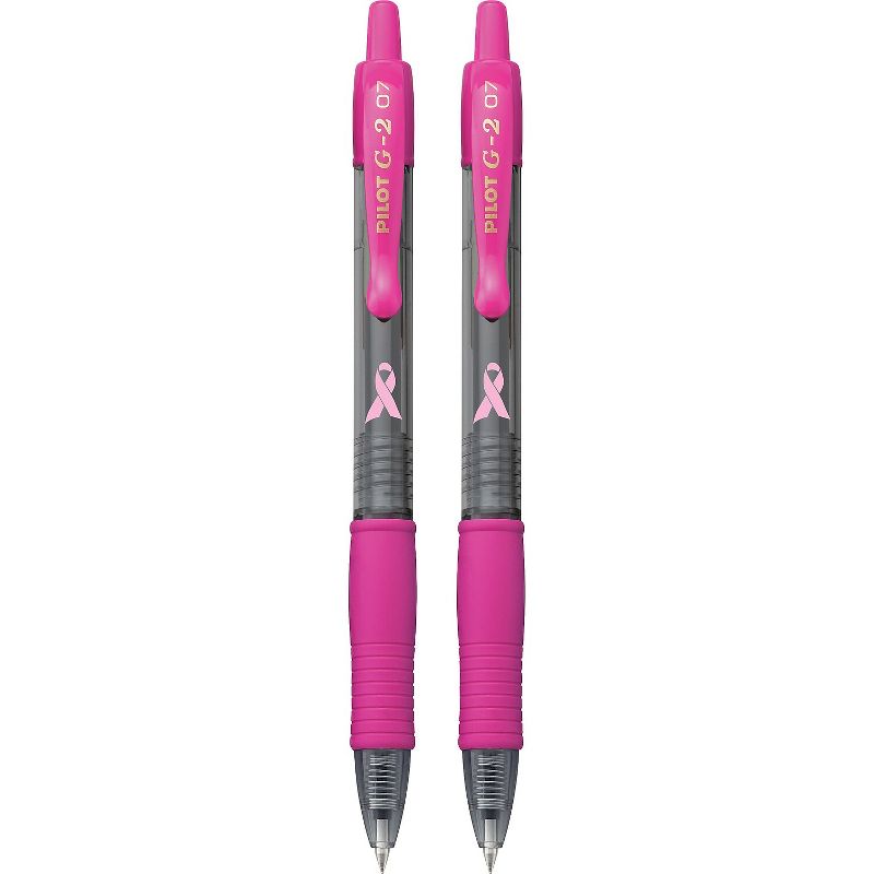 Pilot G2 BCA Retractable Gel Pens Fine Point Pink Ink 2/Pack (31312) 912182, 2 of 5