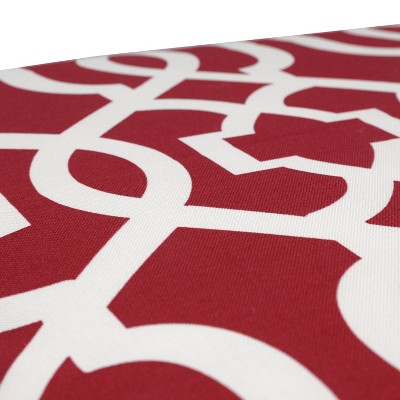 Red and White Geometric Rectangular Outdoor Throw Pillows Set