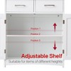 VANIRROR Sideboard Buffet Cabinet, Coffee Bar With Cabinet Two Drawers, Sideboard Cabinet for Kitchen, Living Room, Entryway, White And Gray Top - 4 of 4
