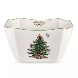 Spode Christmas Tree Small Square Bowl - 6.75 Inch