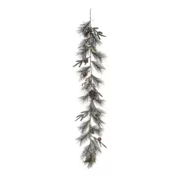 Transpac Artificial 60 in. Green Christmas Mixed Greenery Garland with Rustic Bells