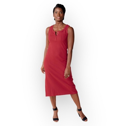 Organic Cotton Stretch Maternity & Nursing Tank Dress-rust-s : Target